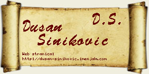Dušan Šiniković vizit kartica